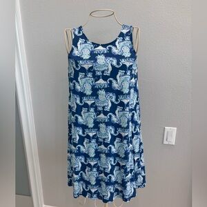 Lilly Pulitzer Size Small Kristen Dress Deep Indigo Joy Ride Elephant